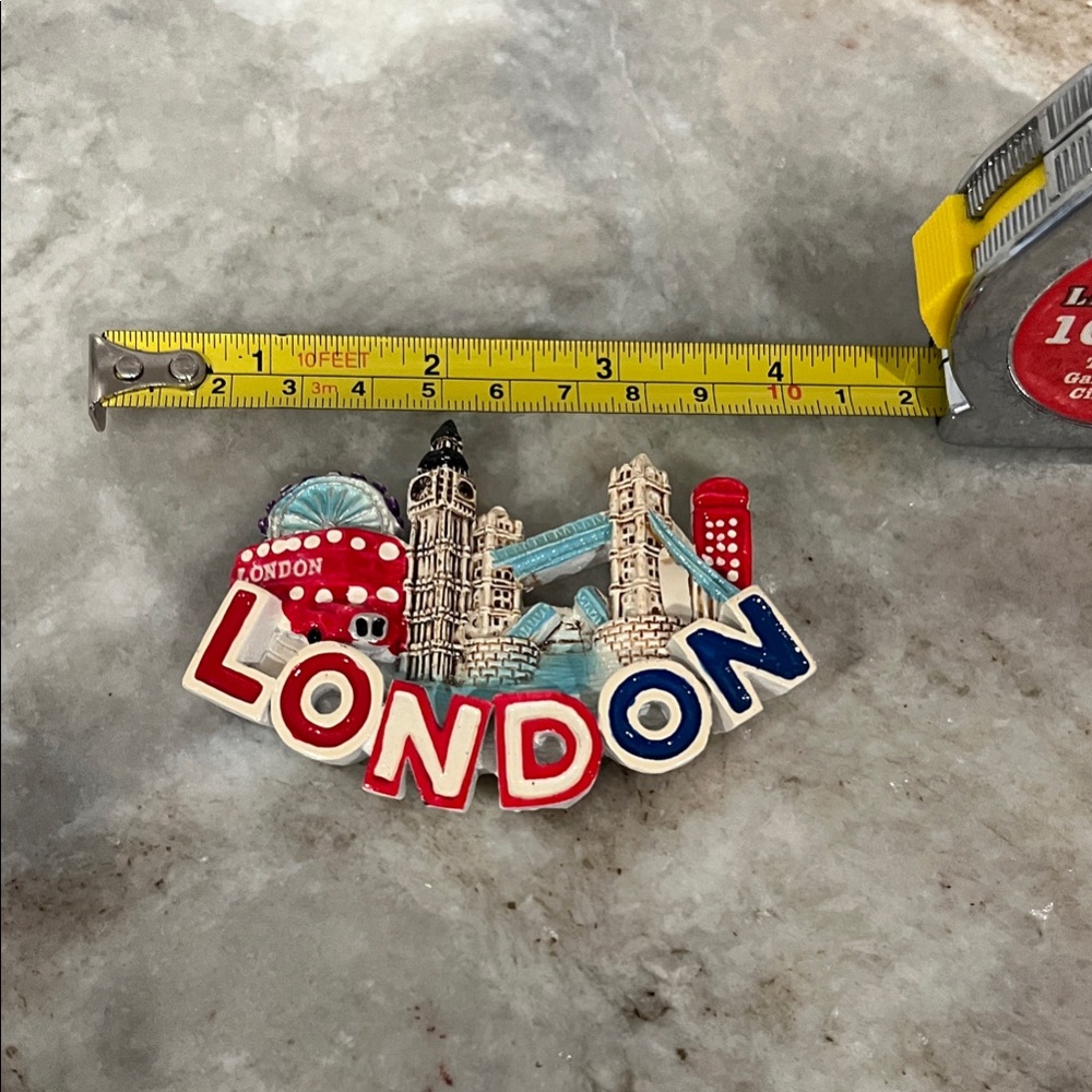 London Themed Magnet with Red and Blue Accents